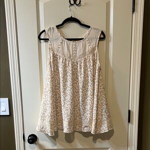 POL Cream Floral Sleeveless Peasant top  C601